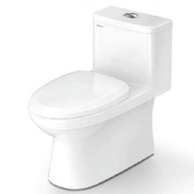 Bàn cầu một khối 2 nút nhấn nắp êm màu trắng MK2 (kèm xịt VG826) VIG